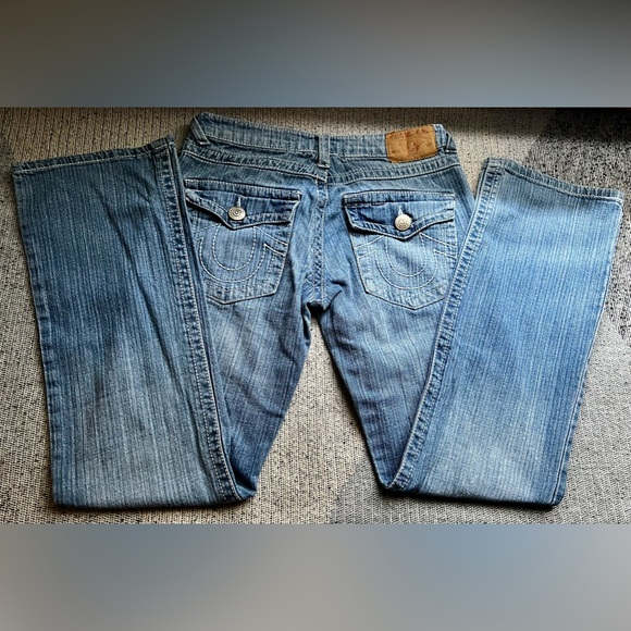 True Religion Super T Low to Mid Rise Straight Jeans, Size 29 - Picture 2 of 5